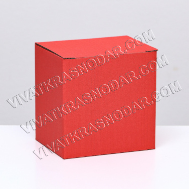 Коробка крафт№1 (гофра) 12*12*9,5см арт.9596980 красный
