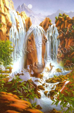 Рисунок на ткани бисером Империя бисера "Водопад миражей" 67*44см арт.ИБ-050