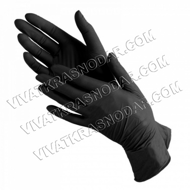 Перчатки нитриловые черный L (5пар)