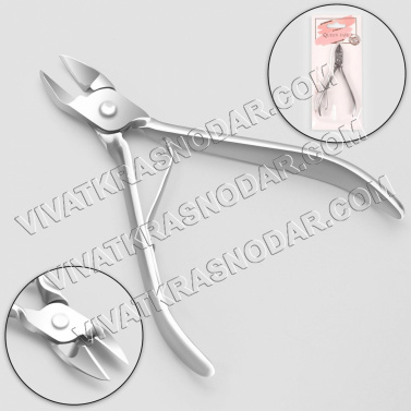 Ножницы-кусачки маникюрные 9,5см длина лезвия - 10мм металл арт.4103693