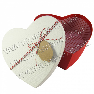 Коробка "Сердце" 19*17*8,5см арт.ФУ-9806 красный/кремовый