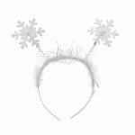 Ободок карнавальный "Снежинки" 9см пластик арт.2315303 белый