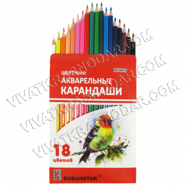 Карандаши цветные 12цв акварельные  "Птички" арт.KS-504-18