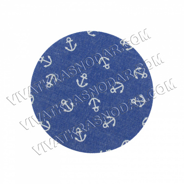 Термозаплатка джинс "Круг"  7,5см арт.40233-8 с якорем синий