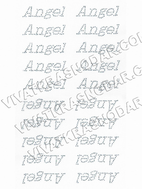Термоаппликация из страз "Angel" 7,2*2см арт.3006 (20шт)