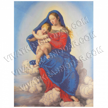 Рисунок на ткани бисером Конек "Мадонна с младенцем" 29*39см арт.8465