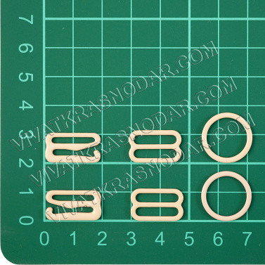 Комплект фурнитуры металл 14мм (крючок, регулятор, кольцо) арт.ФУ-6367