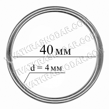 Кольцо металл 40*4мм арт.7702649 никель