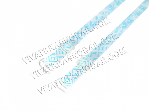 Бретели силикон арт.4581 "Орнамент 1" белый/голубой