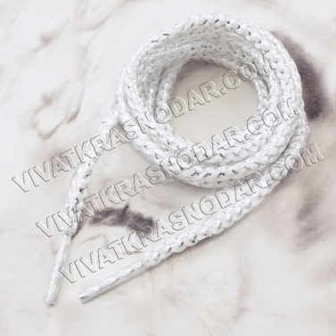 Шнурки для обуви круглые 3мм 110см арт.2565919 белый/серебро