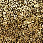 Бусины акрил "Английский алфавит"  6*6мм арт.4544-4 золото (50гр)