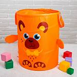 Корзина для игрушек с ручками "Медвежонок" 35*45см арт.2859906 оранжевый текстиль