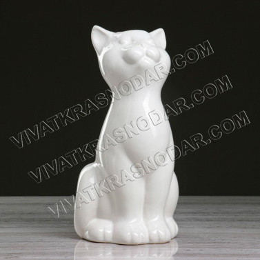 Ваза керамика 25*12*12см "Кошка" арт.4932840 белая