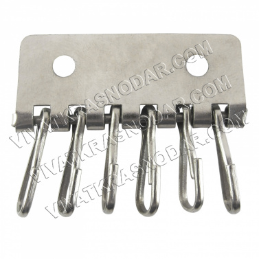 Ключница заготовка металл на 6 ключей 40,5*33мм арт.132-031 никель