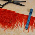 Тесьма-перо страуса 130-150мм арт.11-13 красный