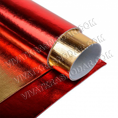 Фетр мягкий металлизированный 1,4мм 20*30см арт.FLT-ME2 красный/золото (4листа)