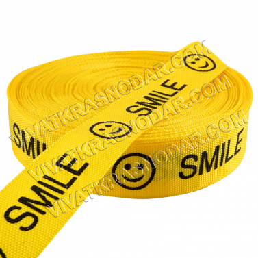 Стропа 38мм "Smile" арт.8187 13-желтый/черный
