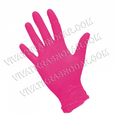 Перчатки нитриловые розовый S (5пар)