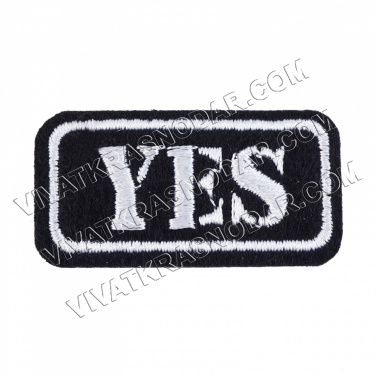 Термоаппликация "YES" 22*44мм арт.4822J черный/белый
