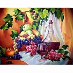 "Натюрморт Вино и фрукты" 44*35см арт.WM3918 Картина стразами