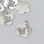 Подвеска "Цветок с бабочками" 20*23мм арт.9892664 серебро